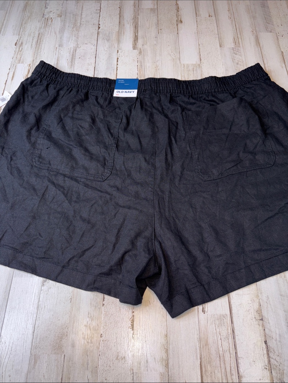 Old Navy Linen High-rise Black  Drawstring Shorts plus size 4X NWT! - Picture 12 of 13